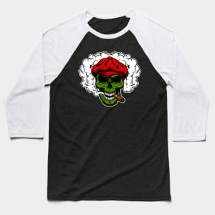 Dynamic Cigars Cigar Smoking Skull Baseball T-Shirt